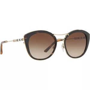 Burberry Gold and Brown Sunglasses